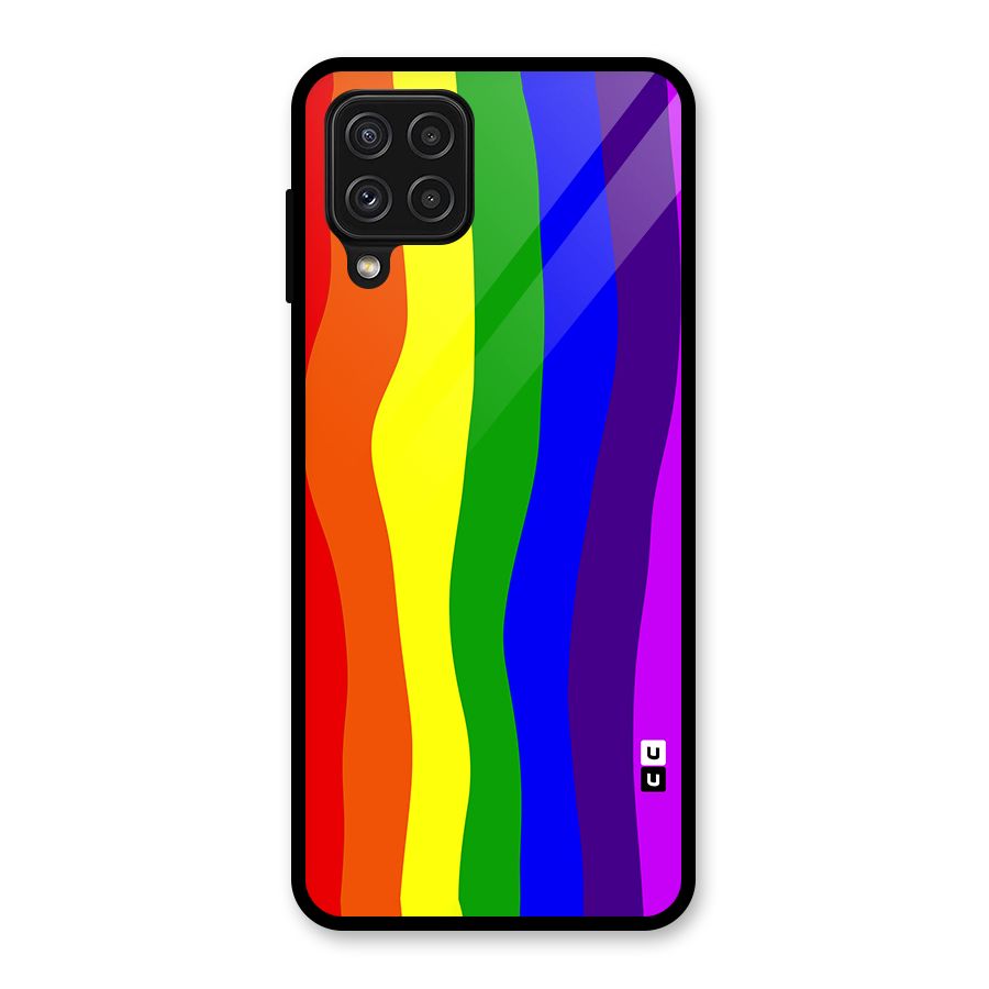 Rainbow Curves Glass Back Case for Galaxy A22 4G