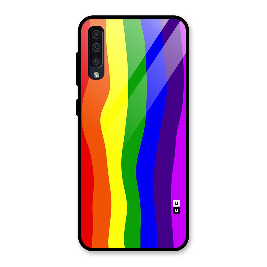 Rainbow Curves Glass Back Case for Galaxy A50