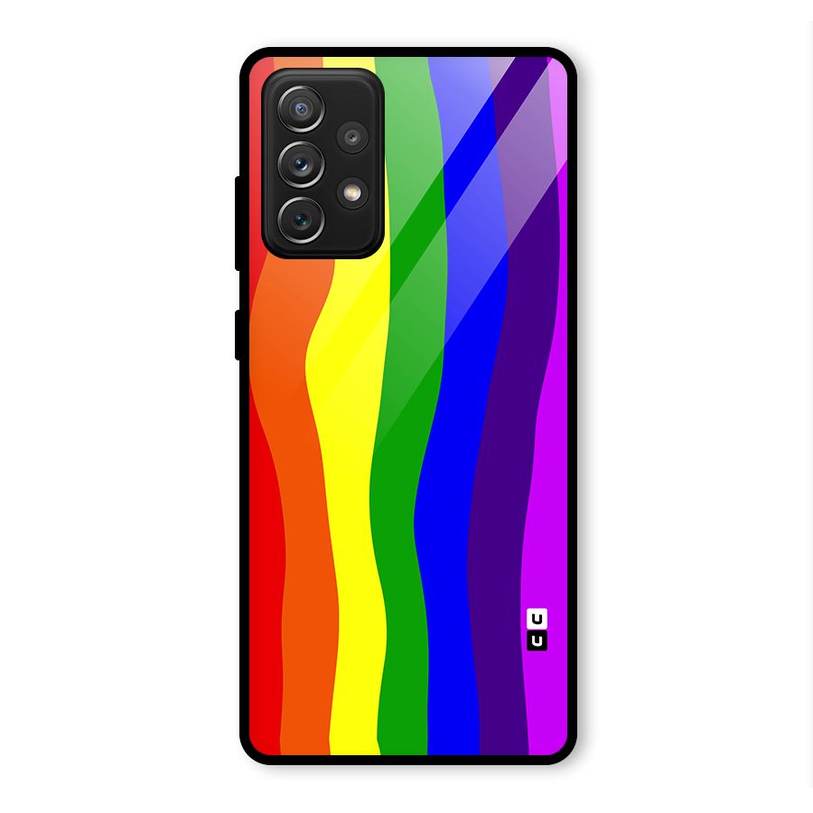 Rainbow Curves Glass Back Case for Galaxy A72