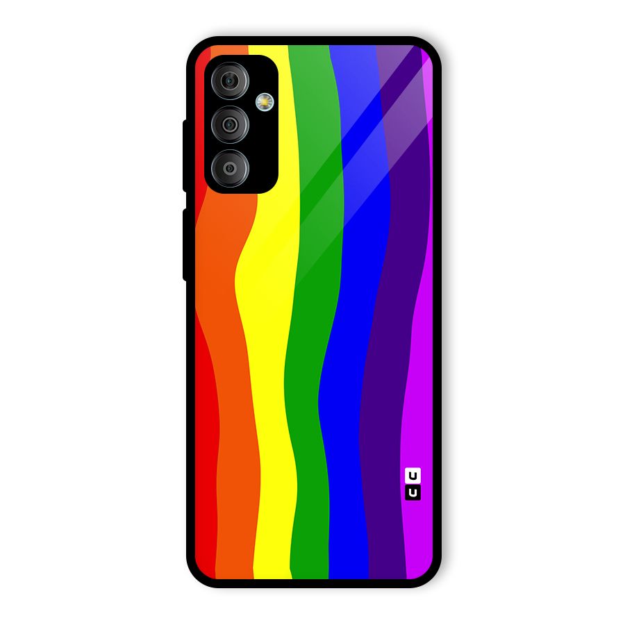 Rainbow Curves Glass Back Case for Galaxy F23