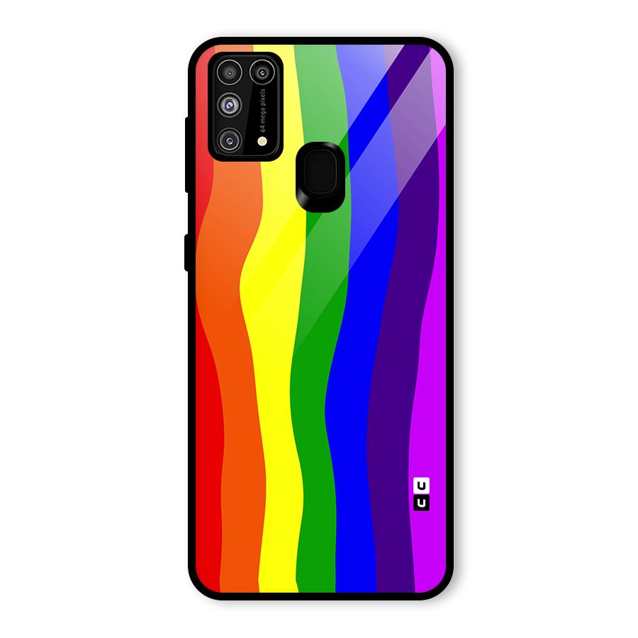 Rainbow Curves Glass Back Case for Galaxy F41