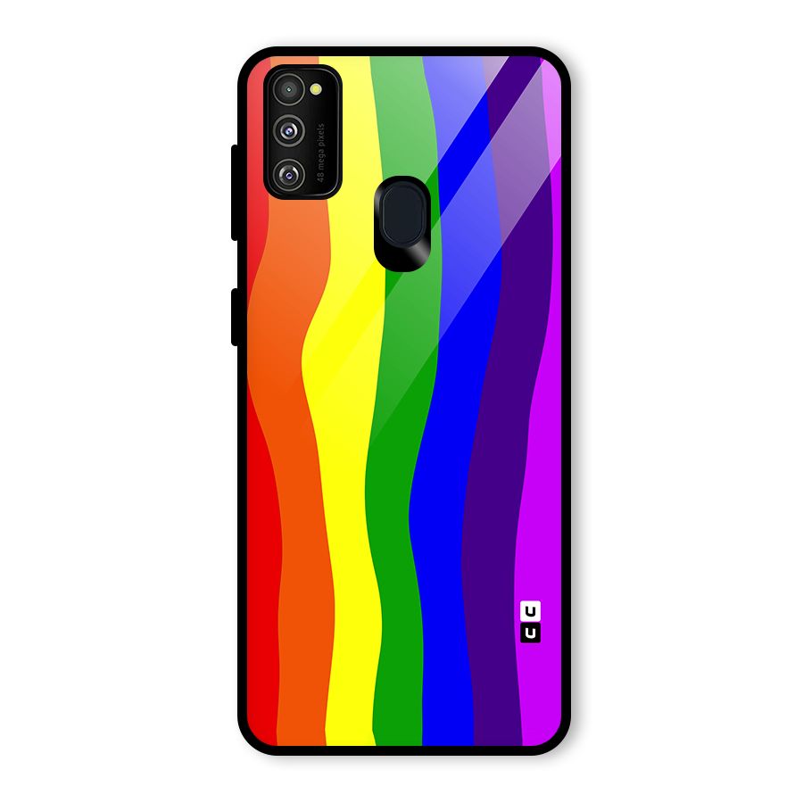 Rainbow Curves Glass Back Case for Galaxy M30s