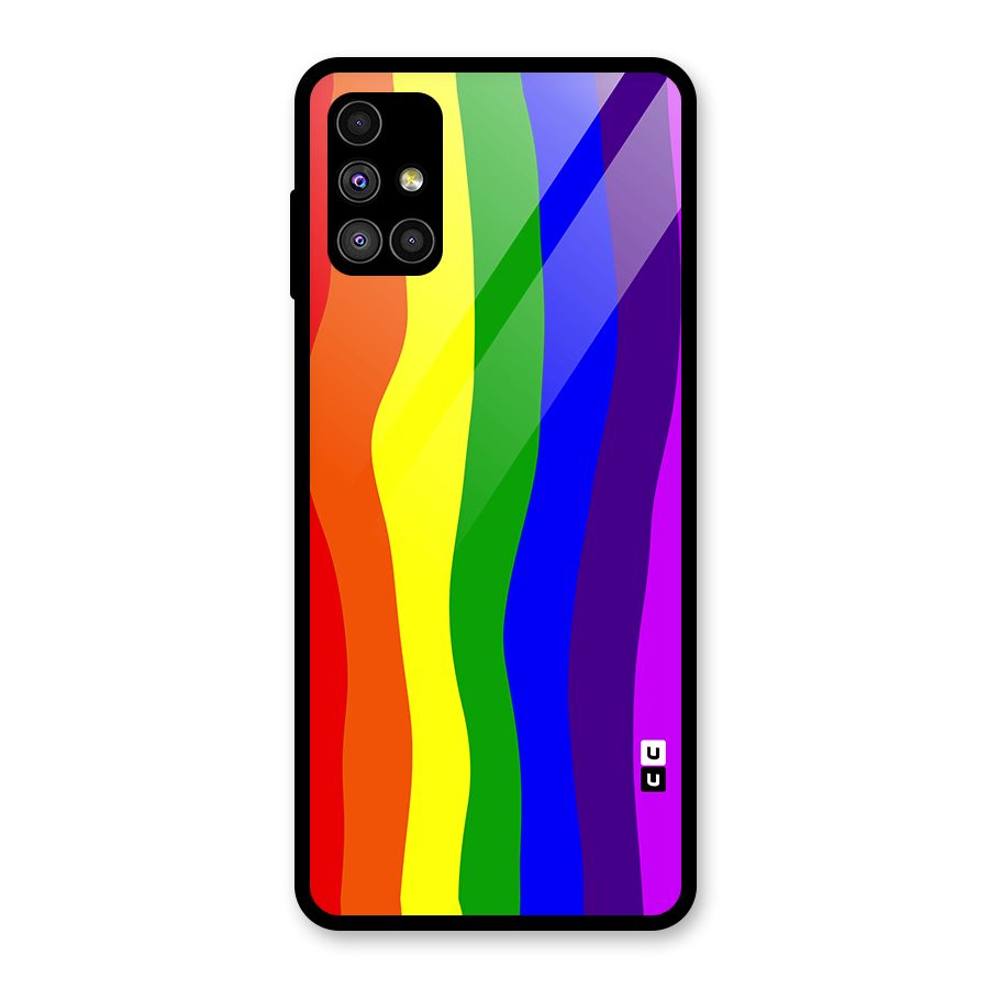 Rainbow Curves Glass Back Case for Galaxy M51