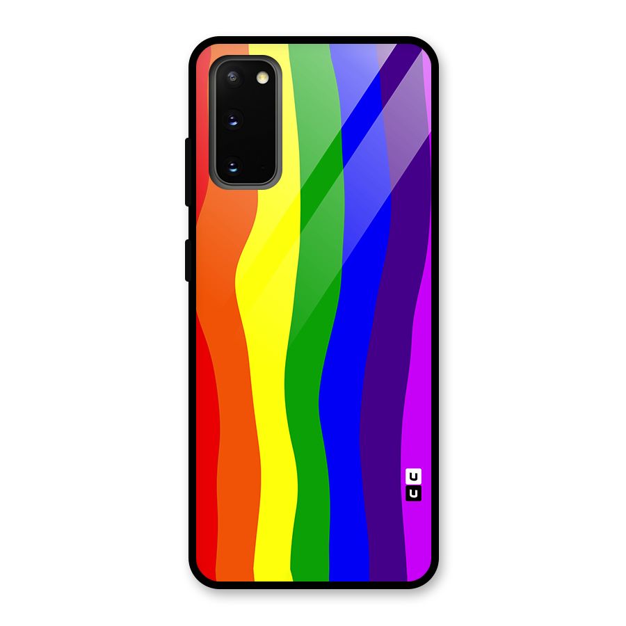 Rainbow Curves Glass Back Case for Galaxy S20
