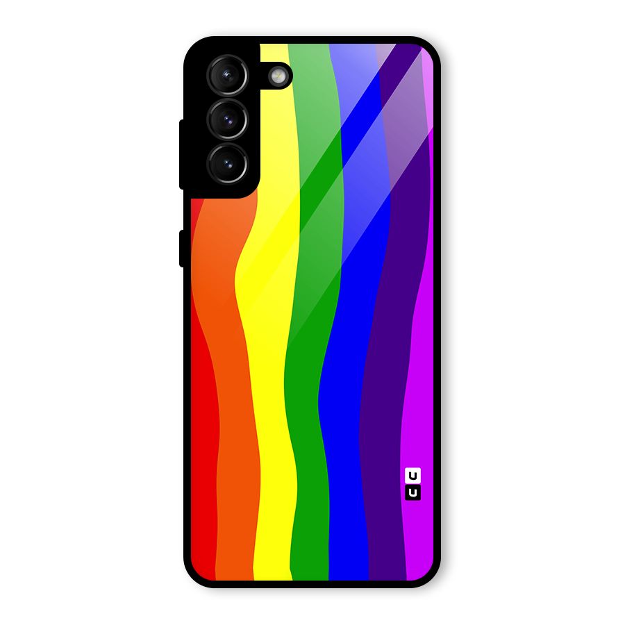 Rainbow Curves Glass Back Case for Galaxy S21 Plus