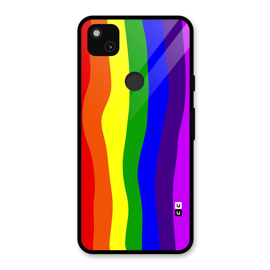 Rainbow Curves Glass Back Case for Google Pixel 4a