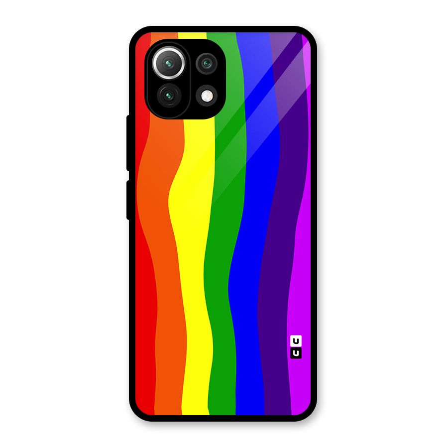 Rainbow Curves Glass Back Case for Mi 11 Lite NE 5G