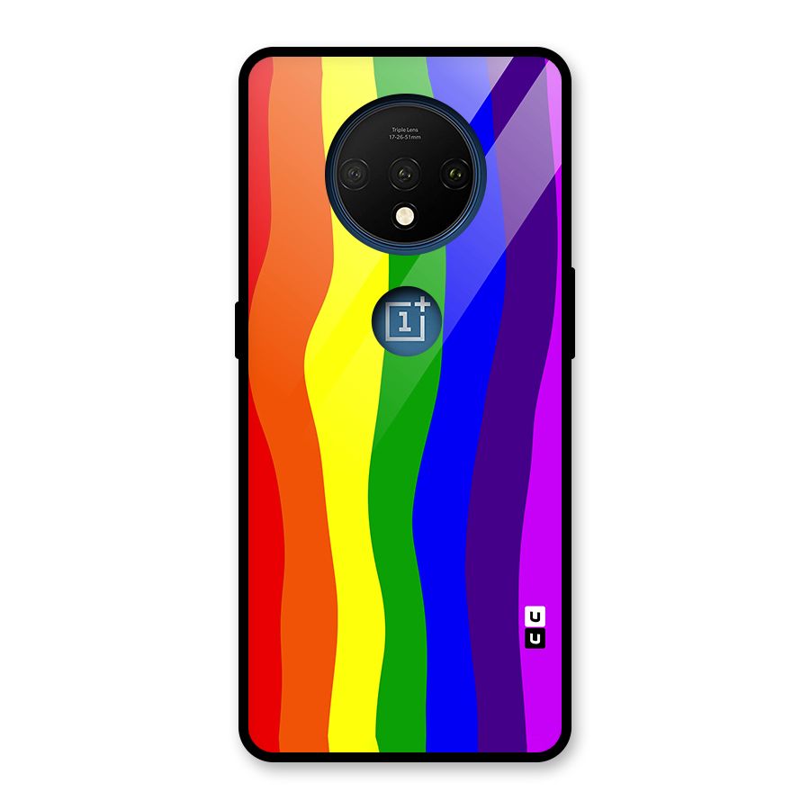 Rainbow Curves Glass Back Case for OnePlus 7T