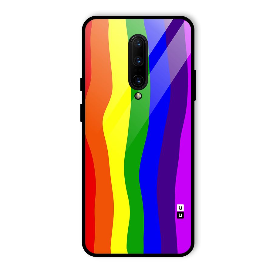 Rainbow Curves Glass Back Case for OnePlus 7 Pro