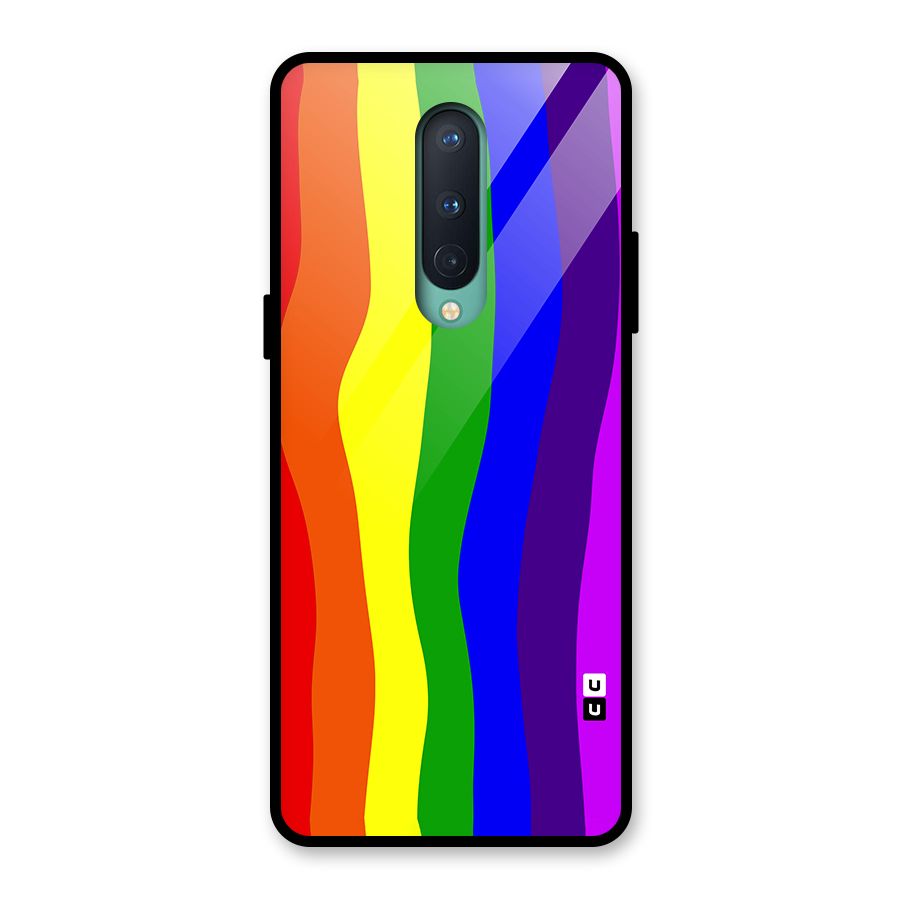 Rainbow Curves Glass Back Case for OnePlus 8