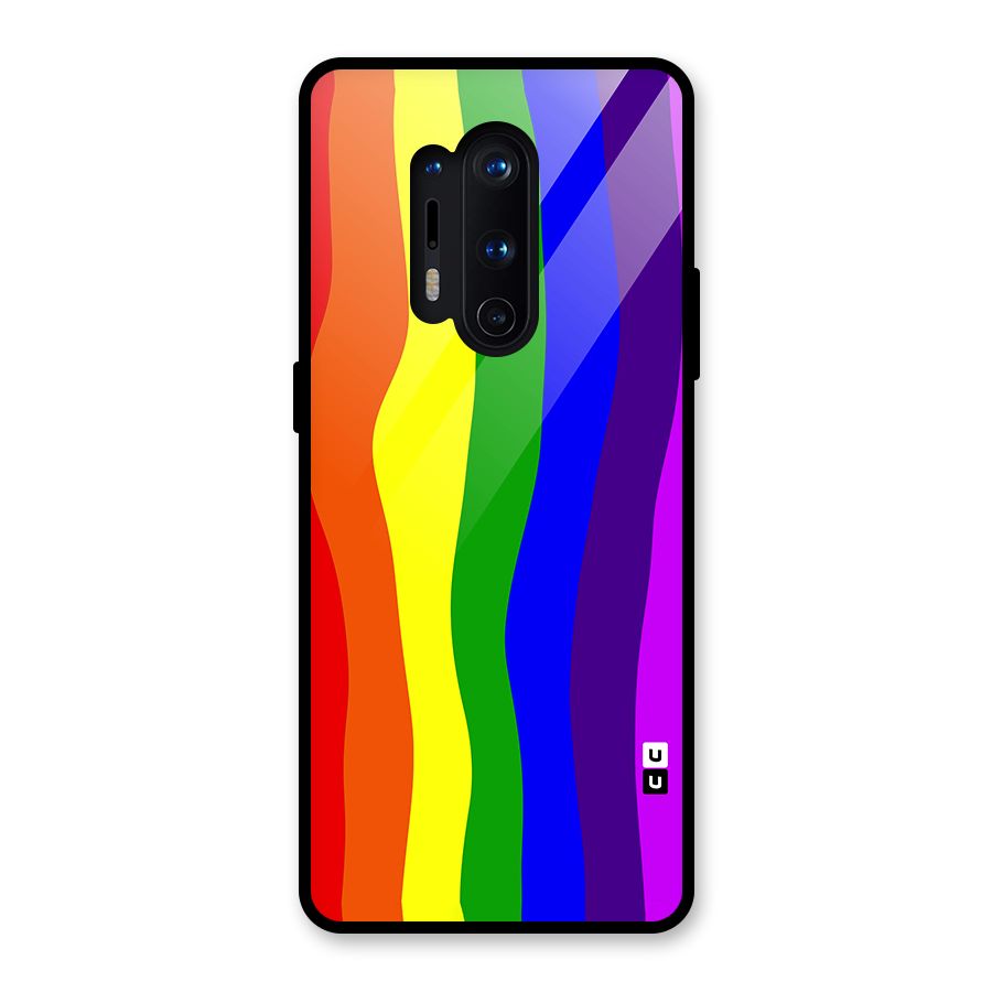 Rainbow Curves Glass Back Case for OnePlus 8 Pro
