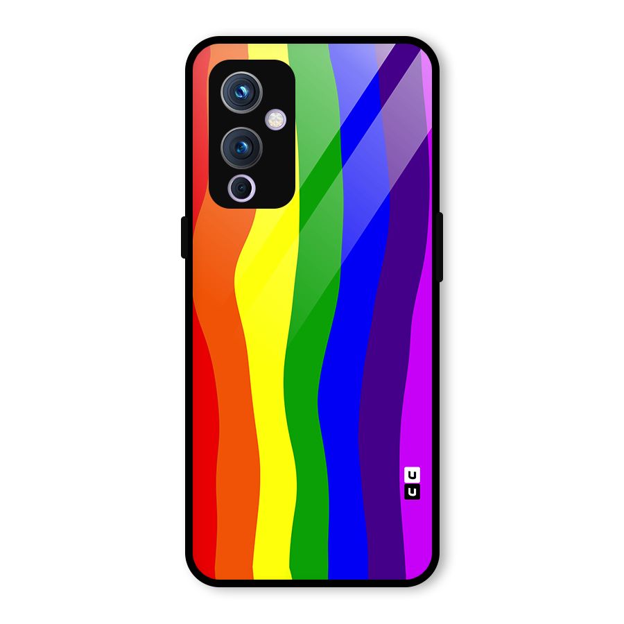 Rainbow Curves Glass Back Case for OnePlus 9
