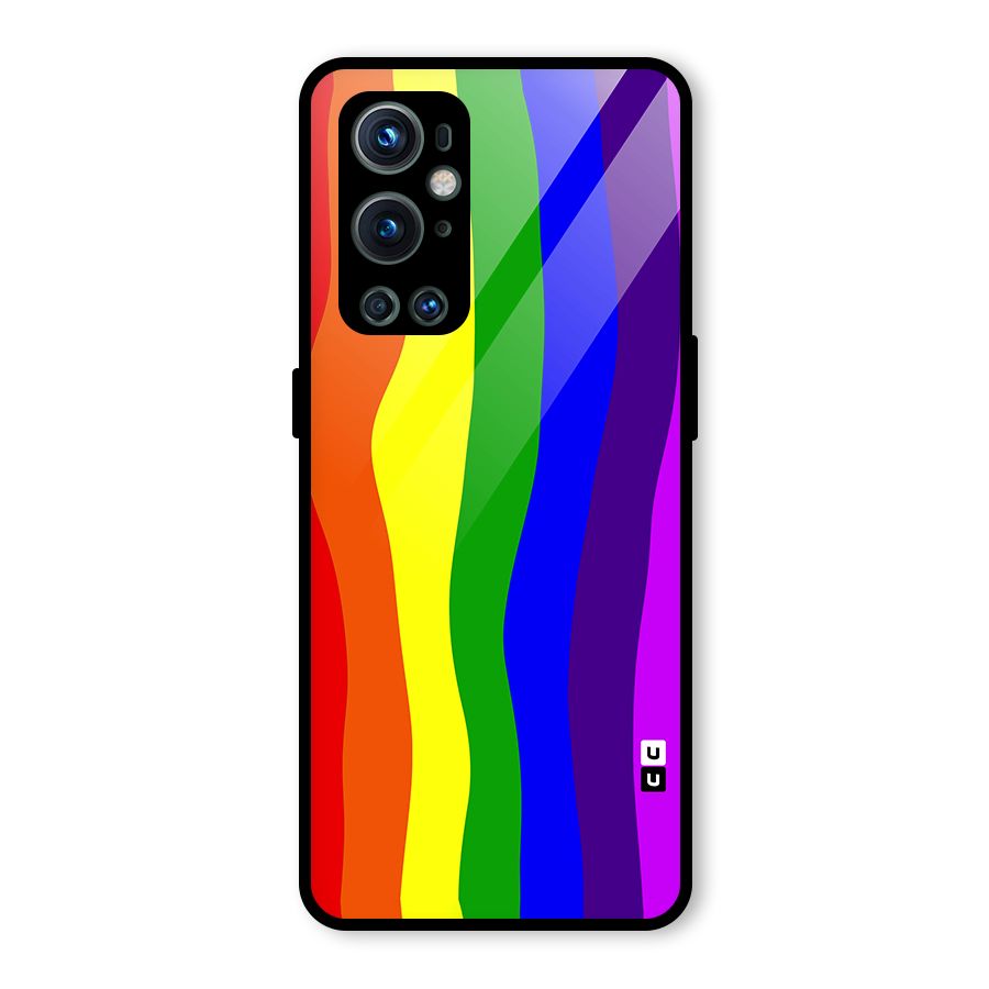 Rainbow Curves Glass Back Case for OnePlus 9 Pro