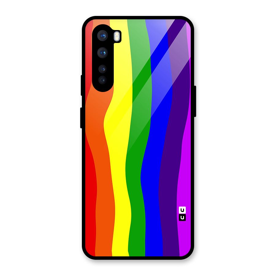 Rainbow Curves Glass Back Case for OnePlus Nord
