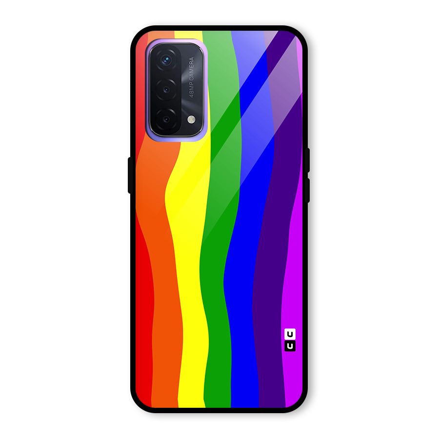 Rainbow Curves Glass Back Case for Oppo A74 5G