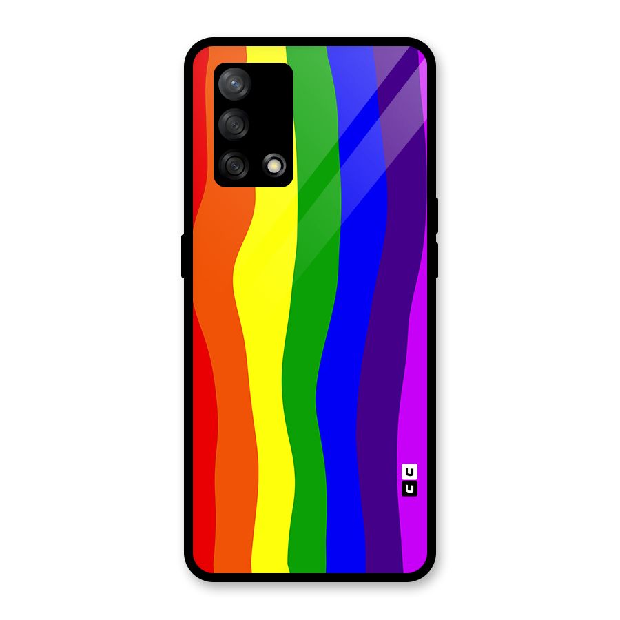 Rainbow Curves Glass Back Case for Oppo F19