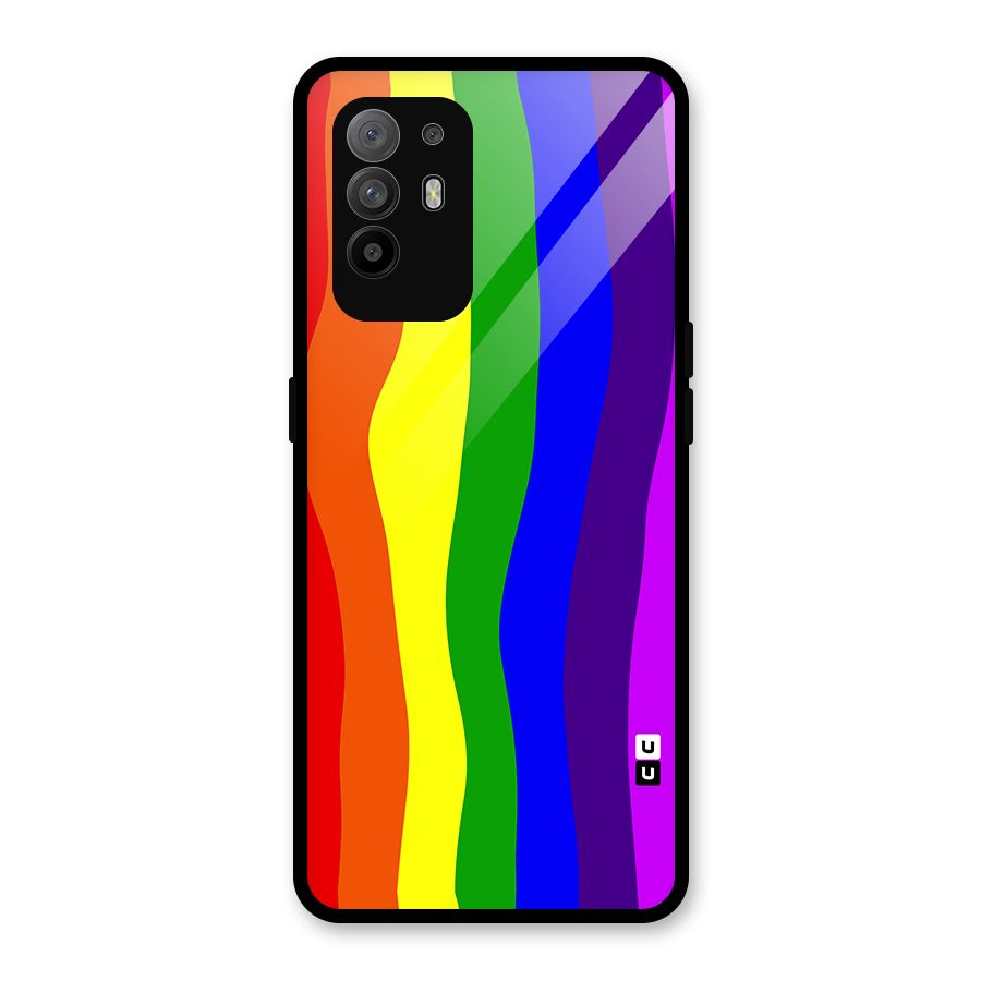 Rainbow Curves Glass Back Case for Oppo F19 Pro Plus 5G