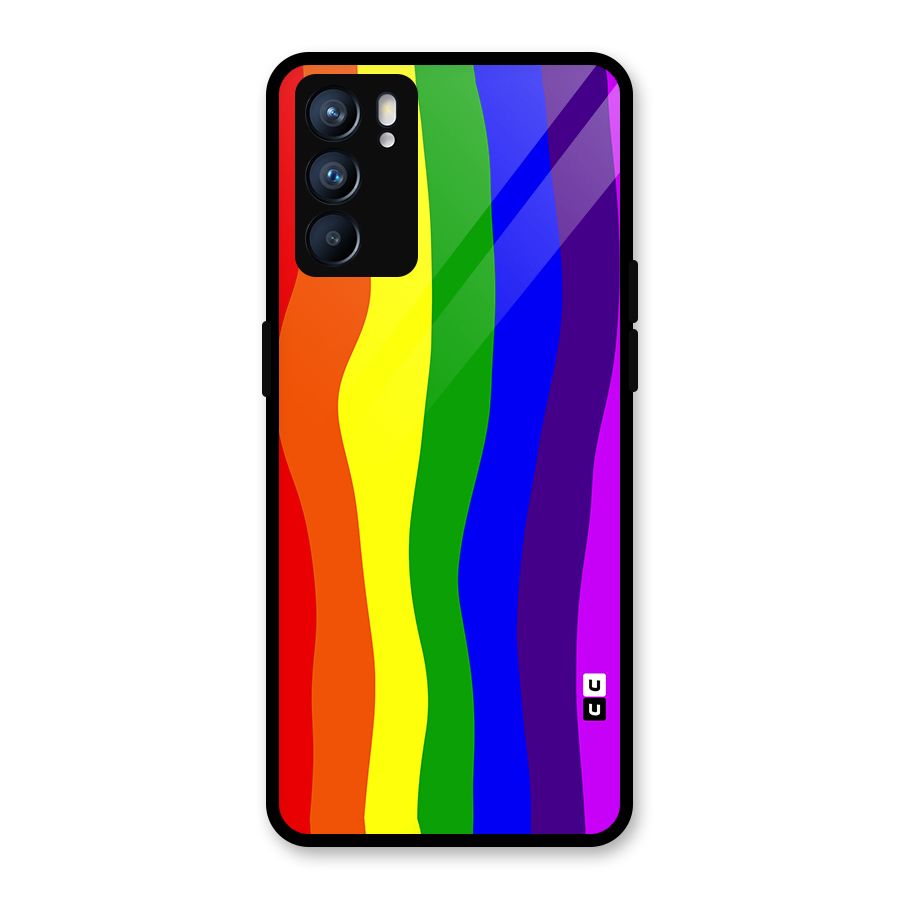 Rainbow Curves Glass Back Case for Oppo Reno6 5G