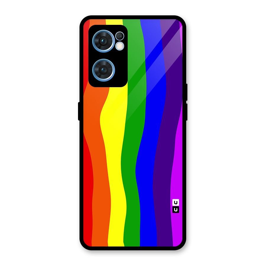 Rainbow Curves Glass Back Case for Oppo Reno7 5G