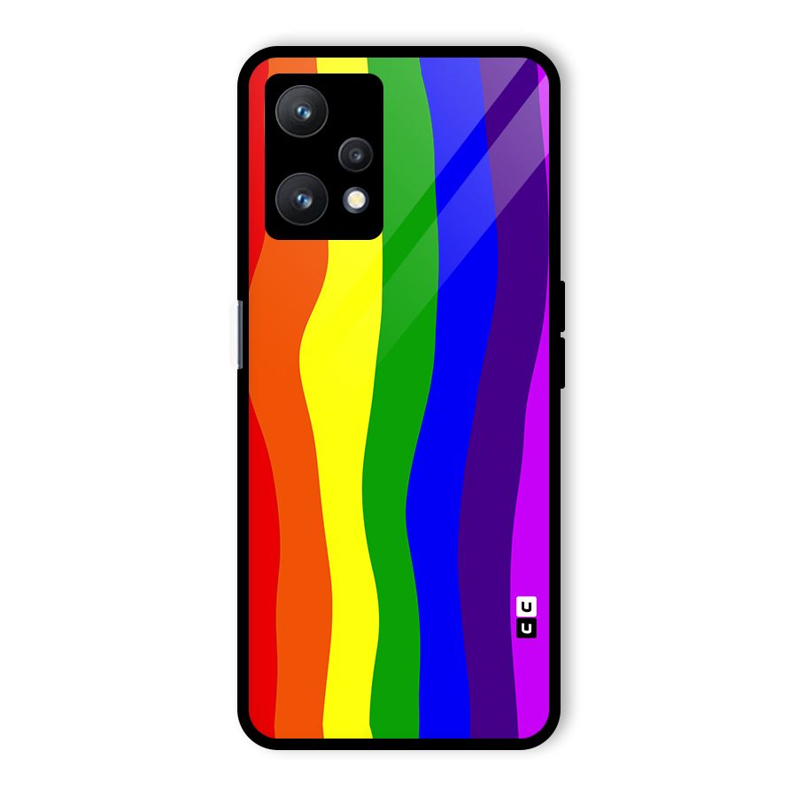 Rainbow Curves Glass Back Case for Realme 9 Pro 5G