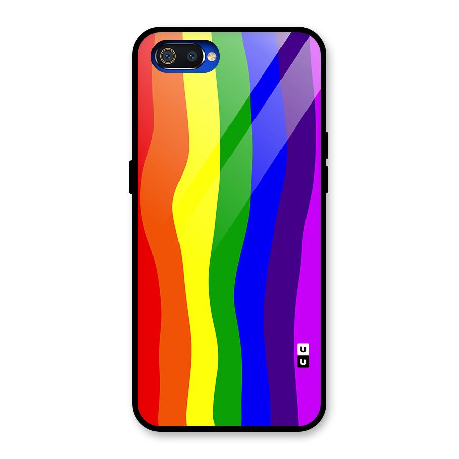 Rainbow Curves Glass Back Case for Realme C2