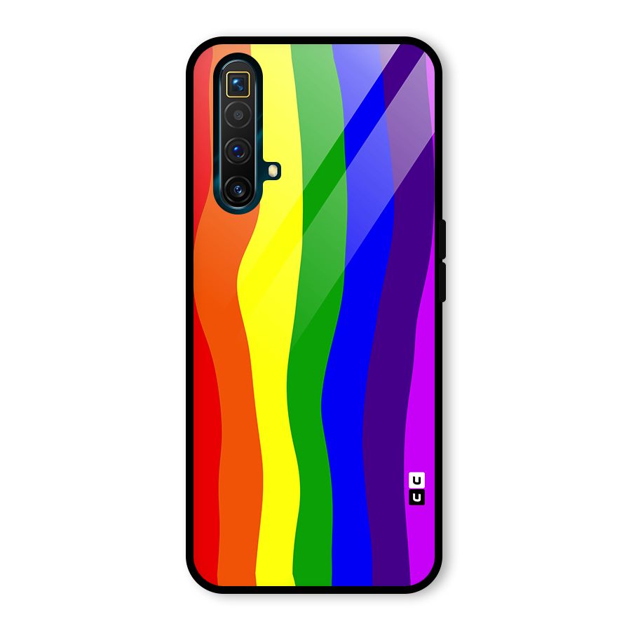 Rainbow Curves Glass Back Case for Realme X3