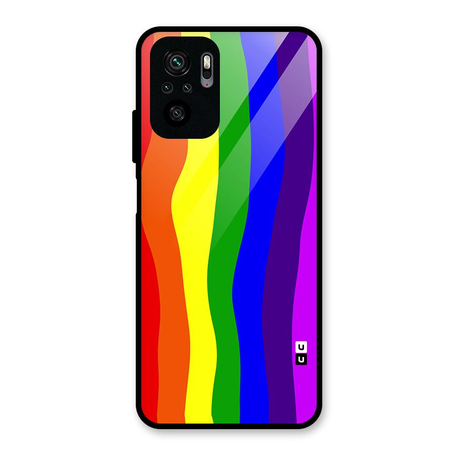 Rainbow Curves Glass Back Case for Redmi Note 10S