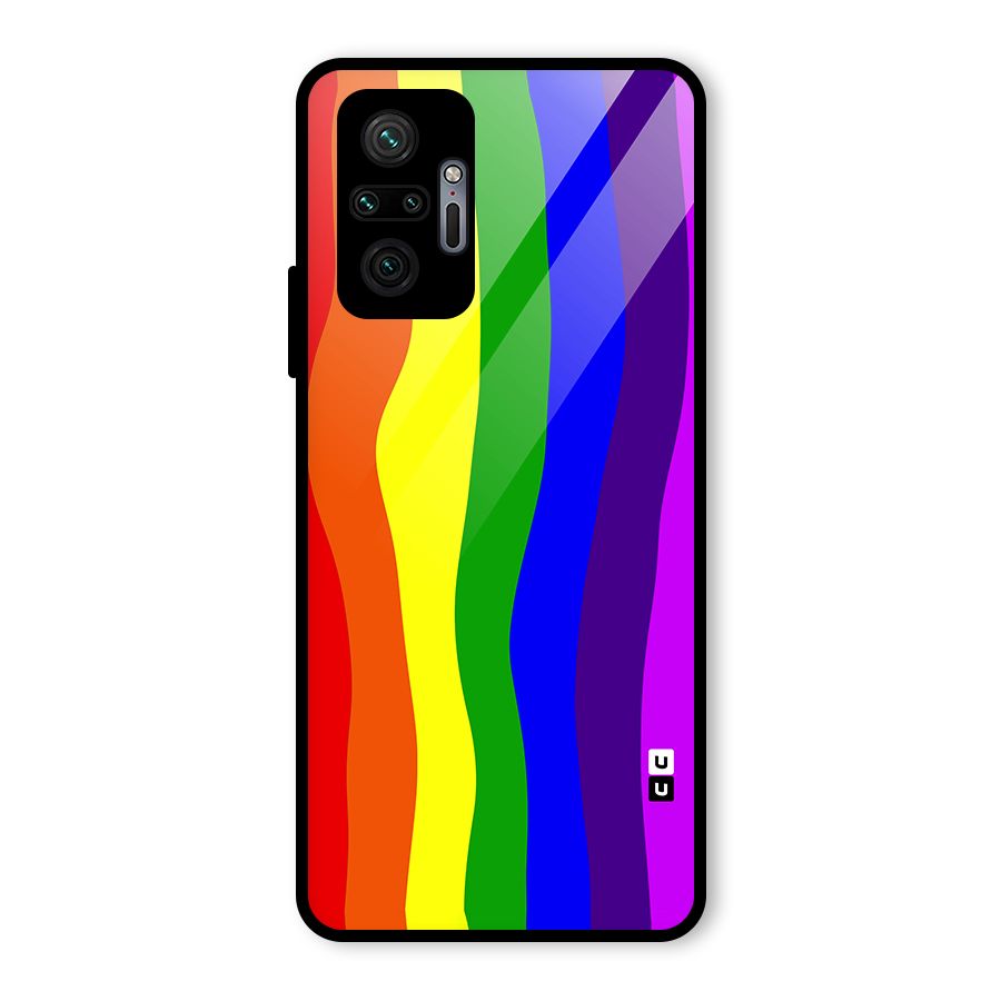 Rainbow Curves Glass Back Case for Redmi Note 10 Pro Max