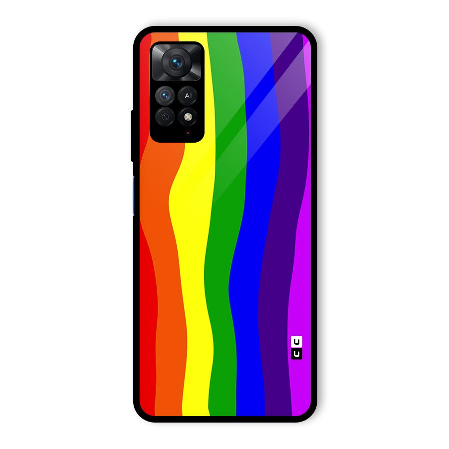 Rainbow Curves Glass Back Case for Redmi Note 11 Pro Plus 5G