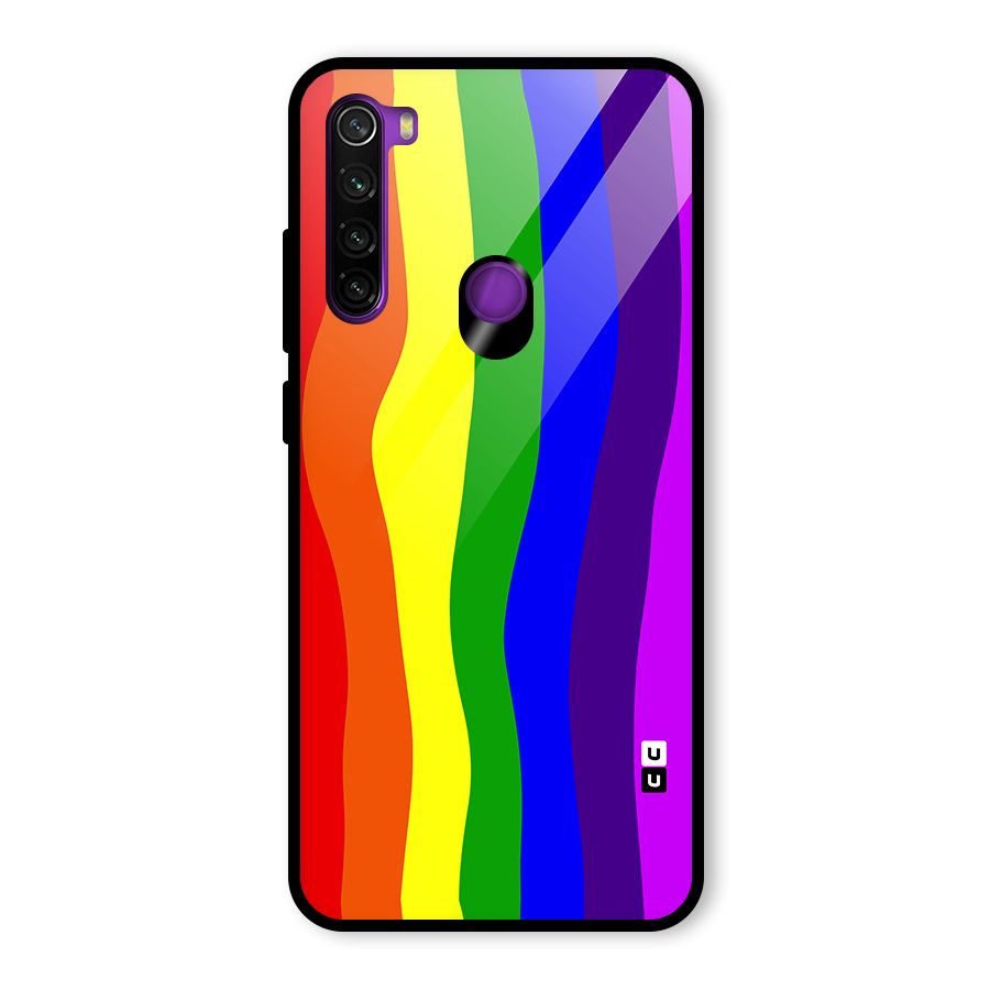 Rainbow Curves Glass Back Case for Redmi Note 8