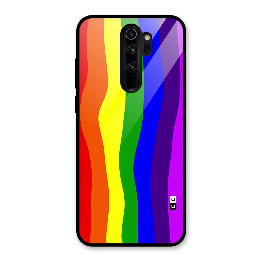 Rainbow Curves Glass Back Case for Redmi Note 8 Pro