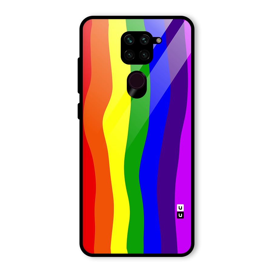 Rainbow Curves Glass Back Case for Redmi Note 9