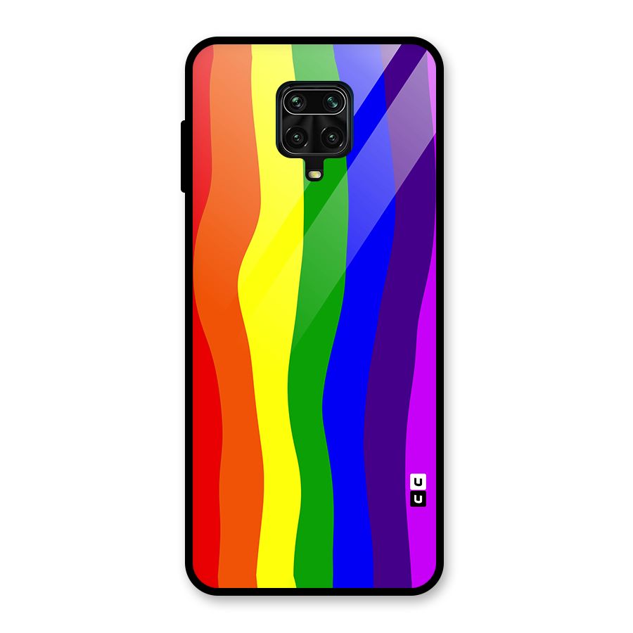 Rainbow Curves Glass Back Case for Redmi Note 9 Pro