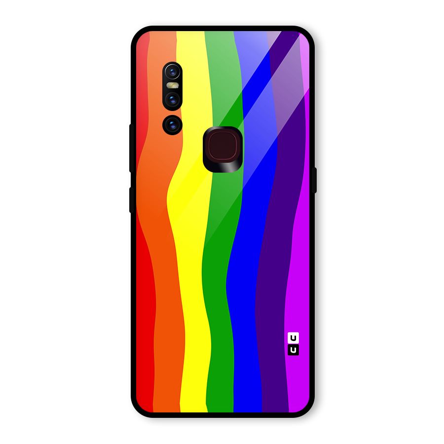 Rainbow Curves Glass Back Case for Vivo V15