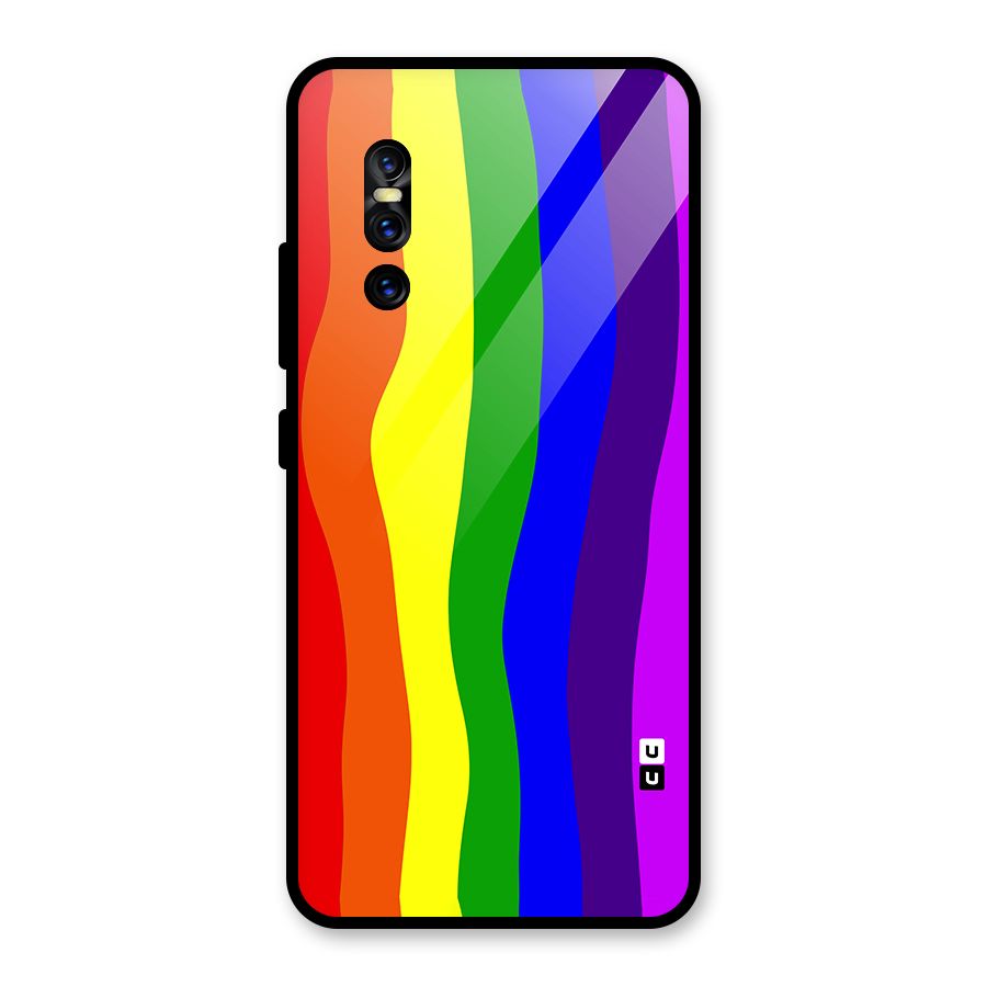 Rainbow Curves Glass Back Case for Vivo V15 Pro