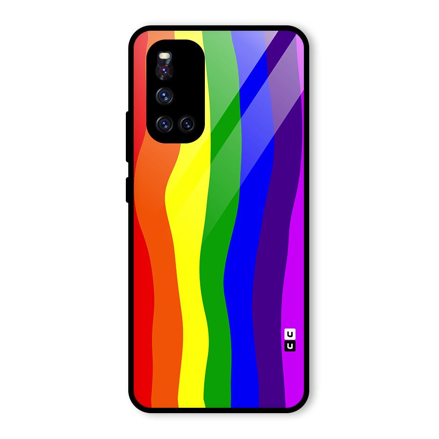 Rainbow Curves Glass Back Case for Vivo V19
