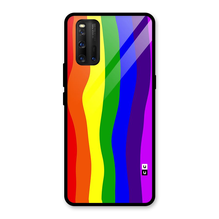 Rainbow Curves Glass Back Case for Vivo iQOO 3