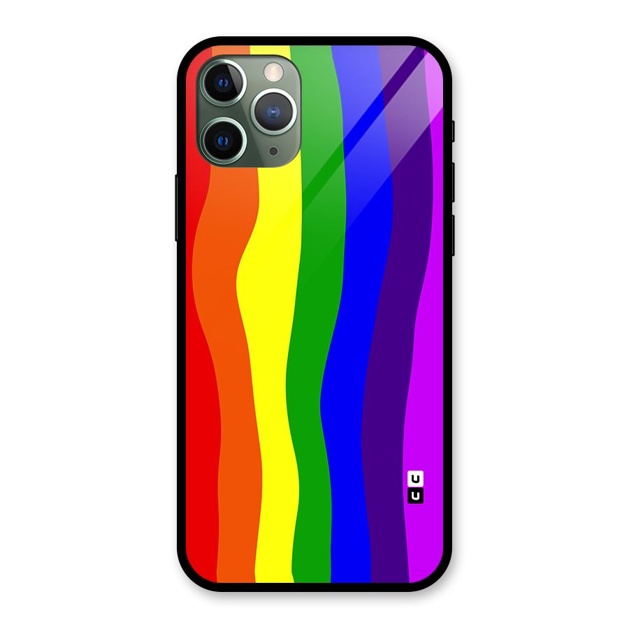 Rainbow Curves Glass Back Case for iPhone 11 Pro