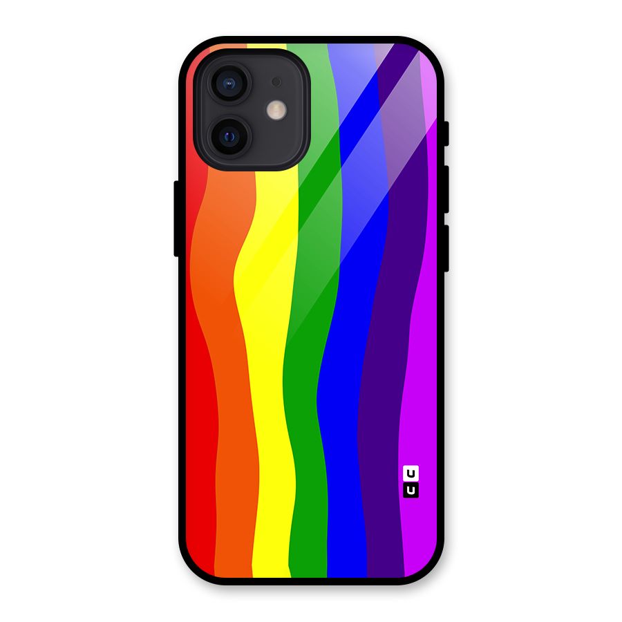 Rainbow Curves Glass Back Case for iPhone 12