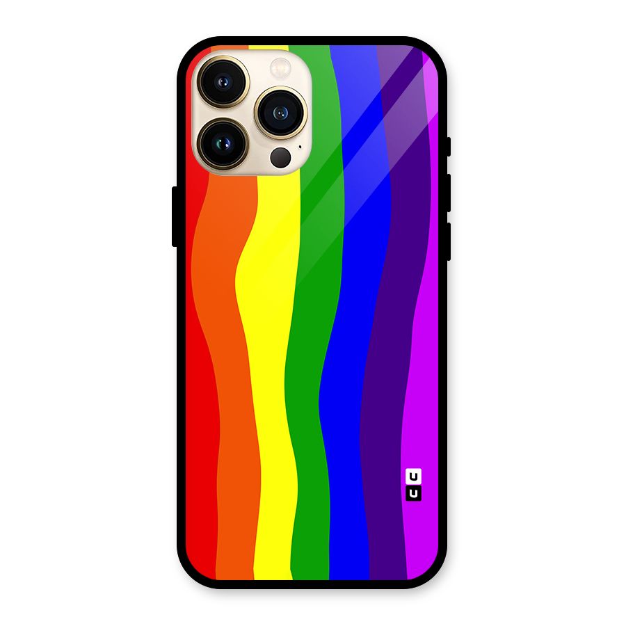 Rainbow Curves Glass Back Case for iPhone 13 Pro Max