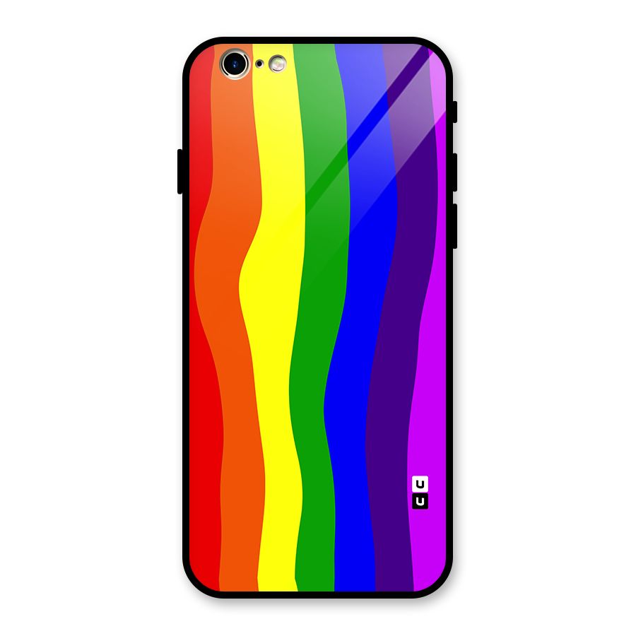 Rainbow Curves Glass Back Case for iPhone 6 6S