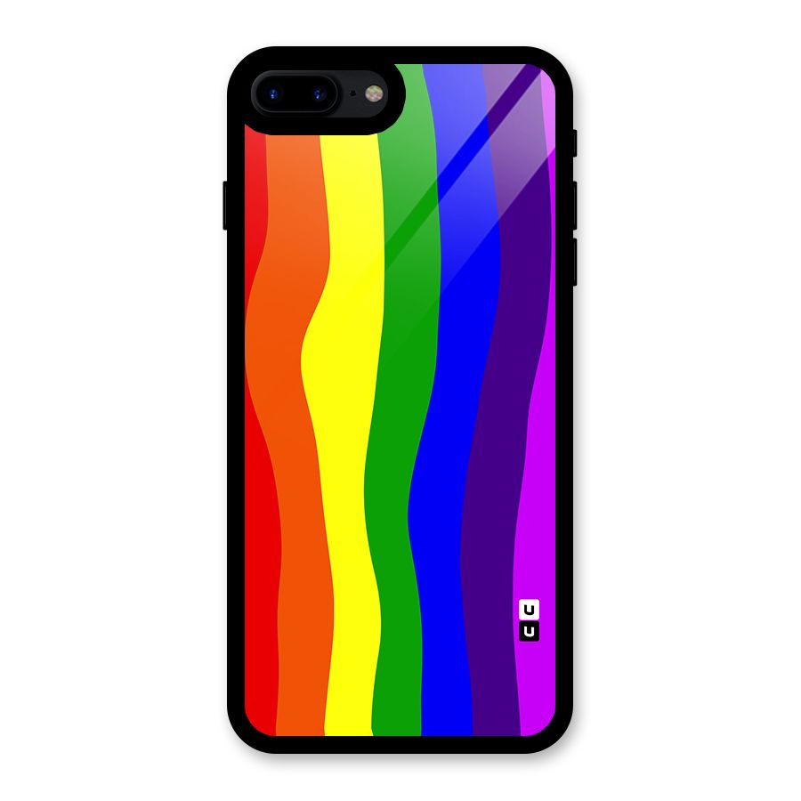 Rainbow Curves Glass Back Case for iPhone 8 Plus