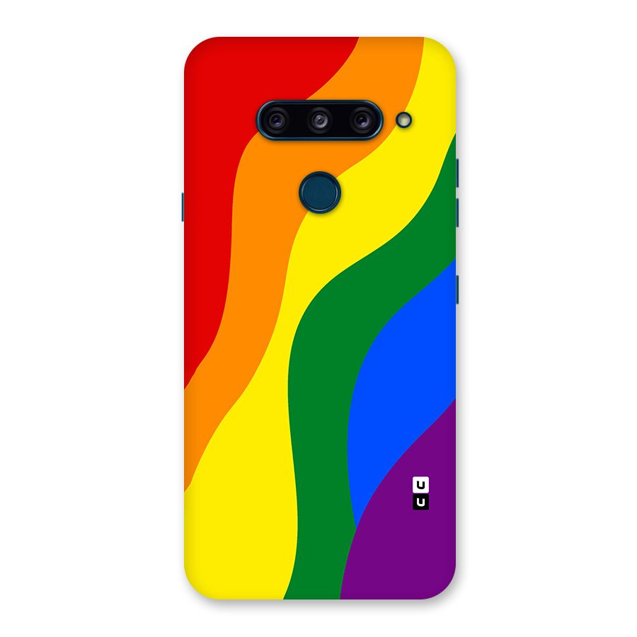 Rainbow Slant Curves Back Case for LG  V40 ThinQ