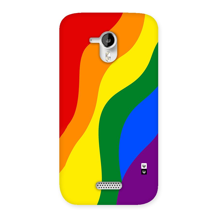 Rainbow Slant Curves Back Case for Micromax Canvas HD A116