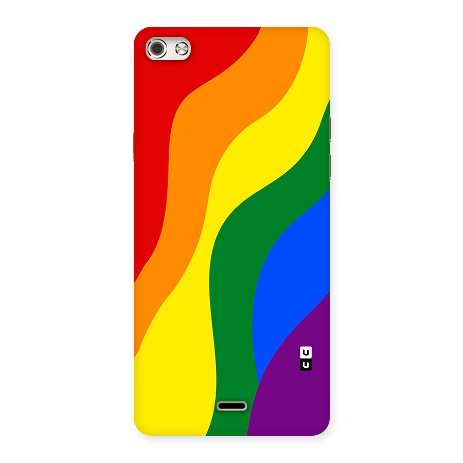 Rainbow Slant Curves Back Case for Micromax Canvas Silver 5