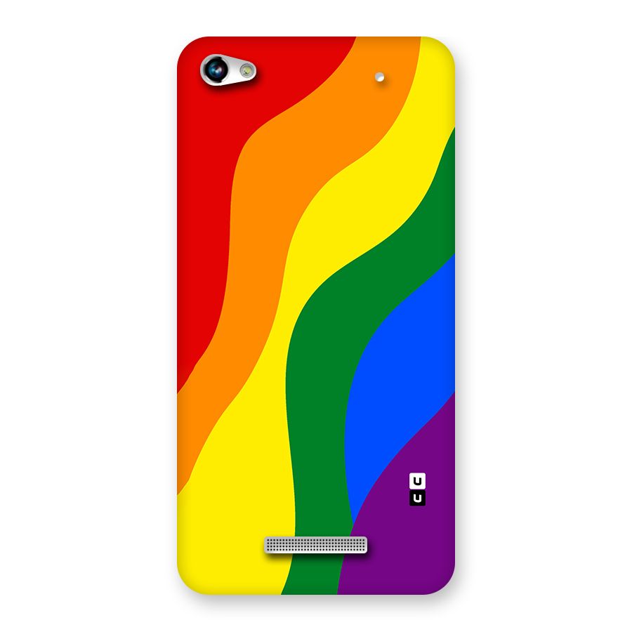 Rainbow Slant Curves Back Case for Micromax Hue 2