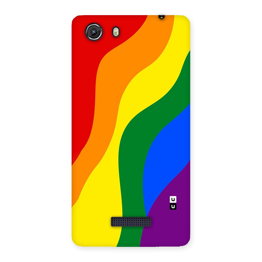 Rainbow Slant Curves Back Case for Micromax Unite 3
