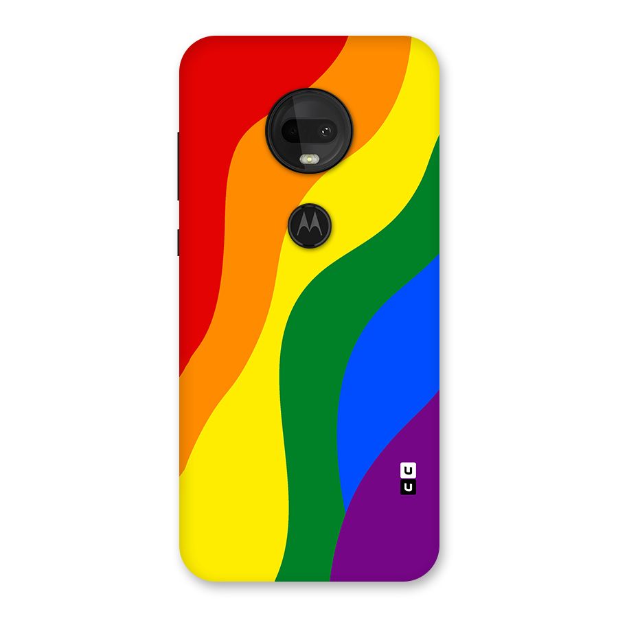 Rainbow Slant Curves Back Case for Moto G7