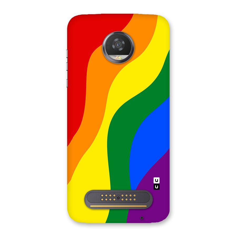 Rainbow Slant Curves Back Case for Moto Z2 Play