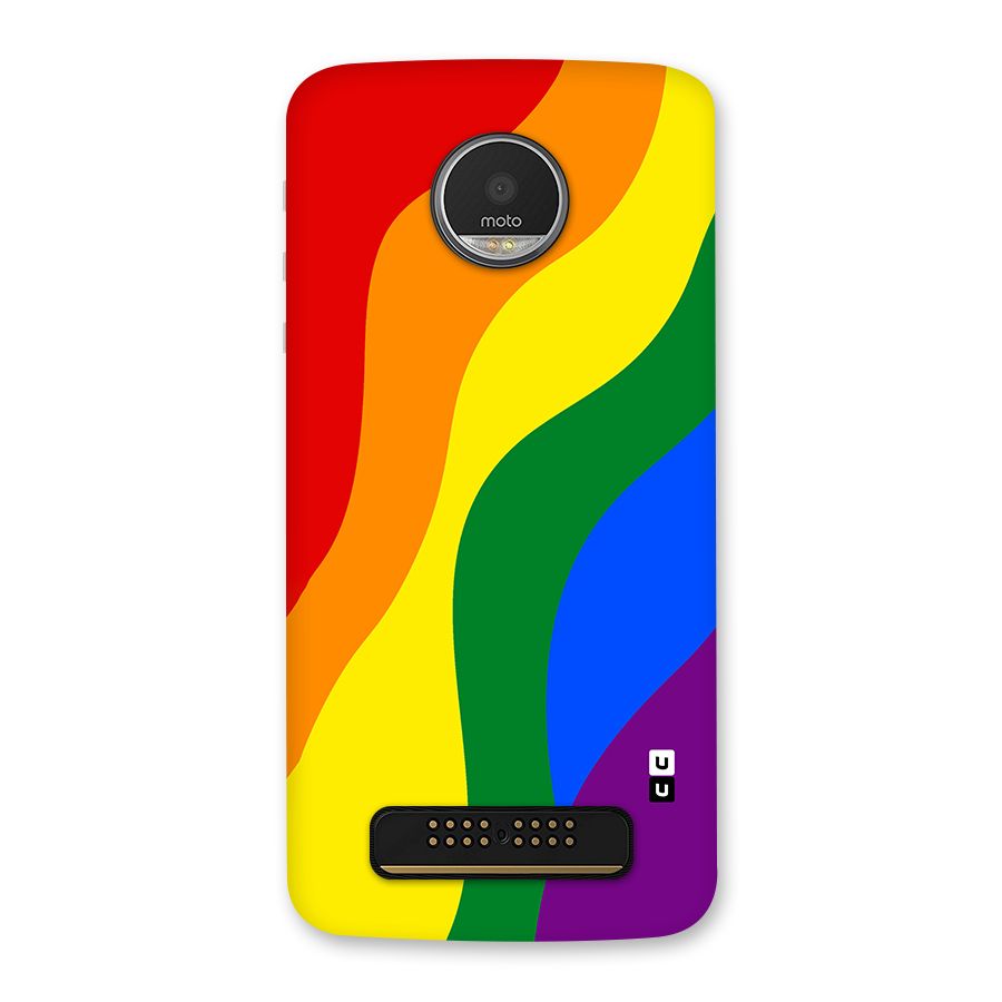 Rainbow Slant Curves Back Case for Moto Z Play